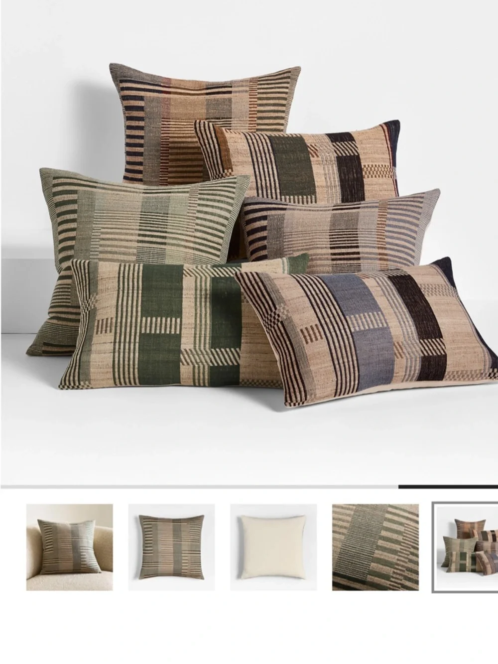 Crate & Barrel Etta silk wool throw pillow and insert